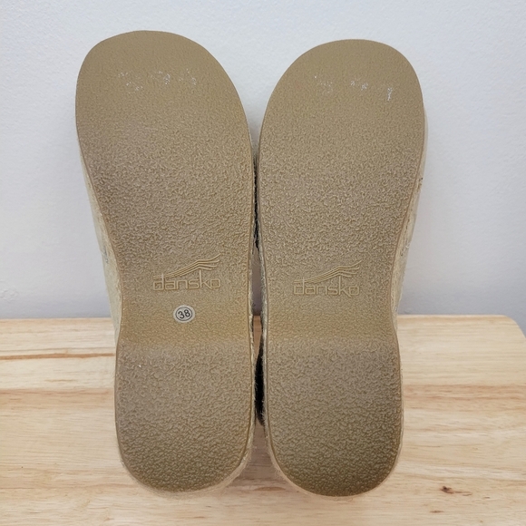 Dansko Sand Dollar Jute Mary Jane Leather Clog Size 7.5-8 Wedge Platform Comfort - Picture 10 of 15